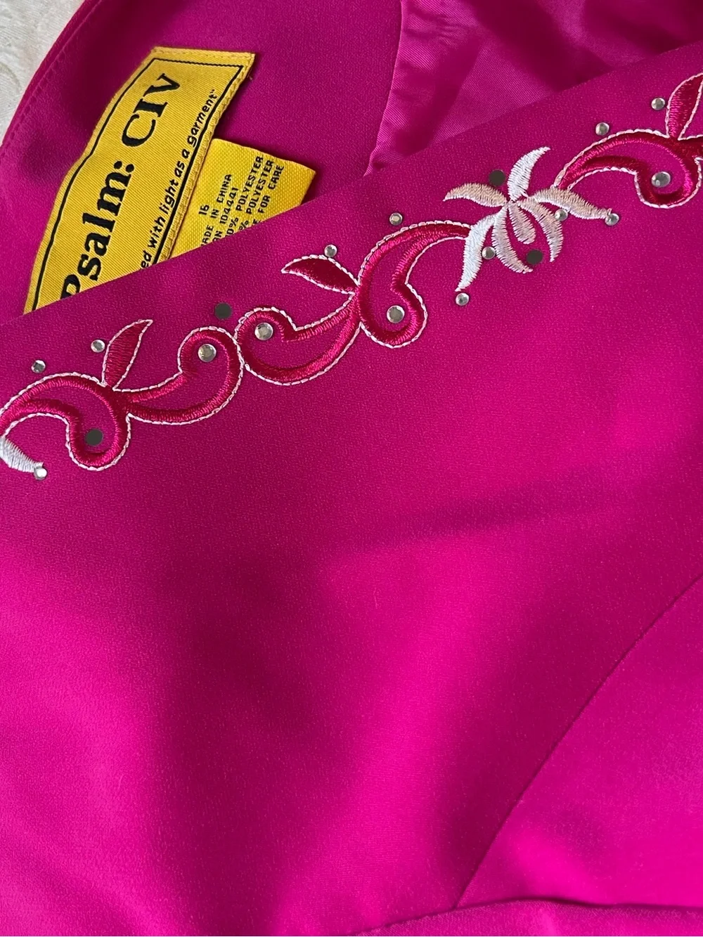 Vintage Psalm:CIV Women’s Fuchsia Embroidered Open-Front Jacket Size 16 - Picture 5 of 10